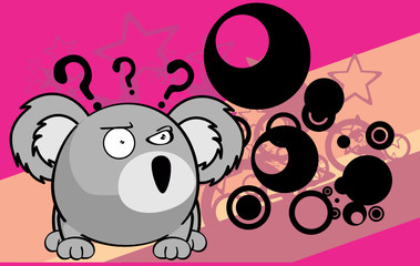 cute baby ball koala cartoon expression background in vector format