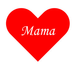 Rotes Herz - Mama