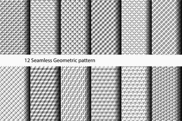 12 Seamless Geometric pattern. vector illustration.