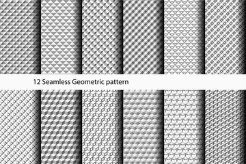 12 Seamless Geometric pattern. vector illustration. © wacharin