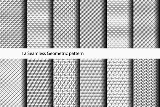 12 Seamless Geometric pattern. vector illustration.