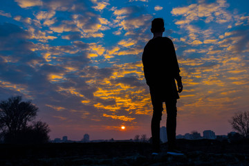 Sunset and silhouette 