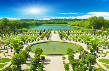 Decorative gardens at Versailles in France