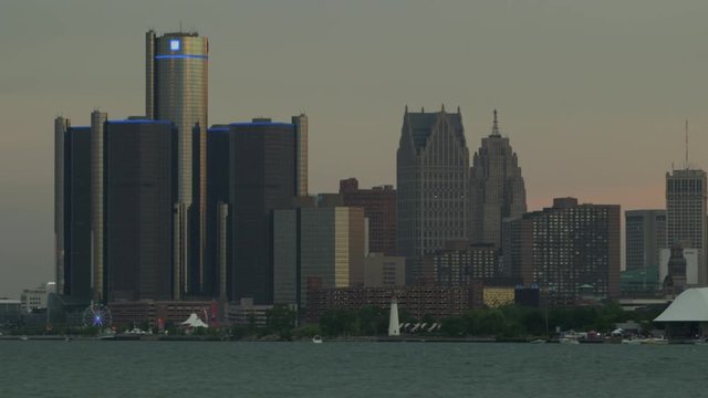 Detroit Skyline including General Motors building