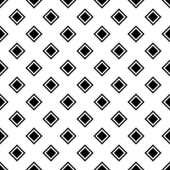 Abstract geometric monochrome repeating square pattern background - vector graphic from diagonal squares
