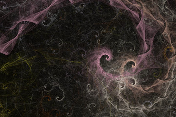 Fractal art background for creative design. Abstract fractal. Decoration for wallpaper desktop, poster, cover booklet, card. Psychedelic. Print for clothes, t-shirt. Magic graphics.