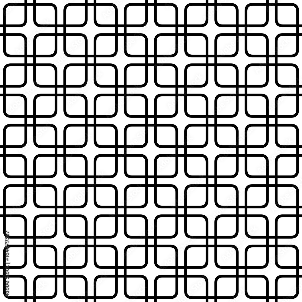 Poster seamless abstract monochrome grid pattern - vector background graphic from rounded squares