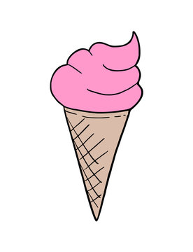 strawberry ice cream illustration