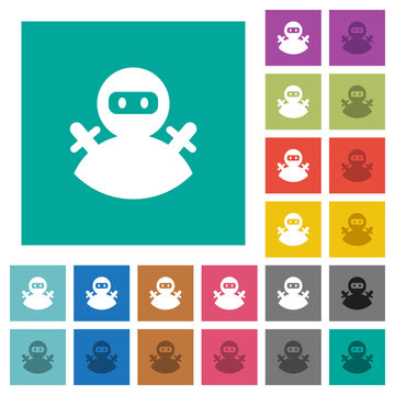 Ninja avatar square flat multi colored icons