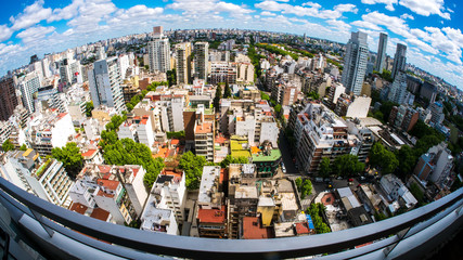 View of the skyline of Buenos Aires on a sunny day    