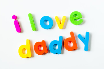 Fridge magnets magnetic letters spelling out 