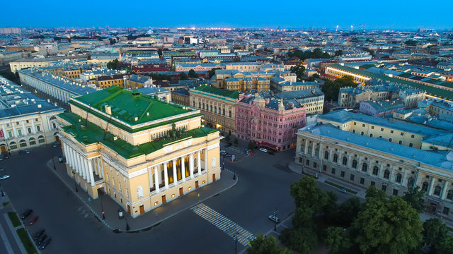 Academic Drama Theater named after A. S. Pushkina Alexandrinsky Theater. Alexander Theater in St. Petersburg.