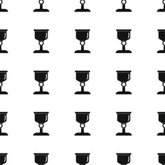 Awards sport winner black simple silhouette cup vector seamless pattern. Silhouette stylish texture. Repeating awards seamless pattern background for winner sport design and web