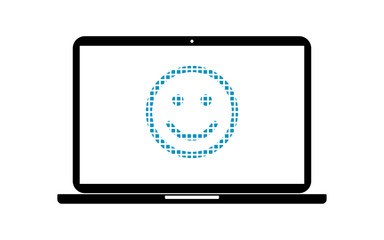 Pixel Icon Laptop - Smiley glücklich