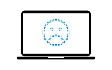 Pixel Icon Laptop - Smiley traurig