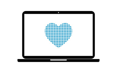 Pixel Icon Laptop - Herz