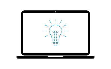 Pixel Icon Laptop - Glühbirne Idee