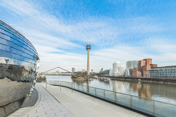 Duesseldorf Media Harbor at Summertime