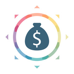 buntes Symbol - Geldsack Dollar