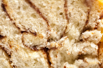 Texture of bun with veins of cinnamon