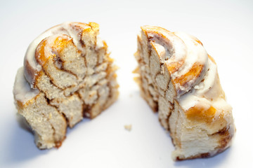 Bun with cinnamon, top view