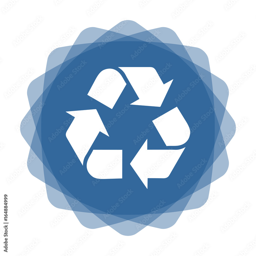 Wall mural app icon blau recycling