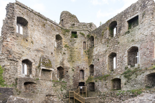 Ferns Castle, County Wexford, Ireland, an Anglo-Norman fortress, built in the middle of the 13th century by William, Earl Marshall. Today about half of the castle still stands.