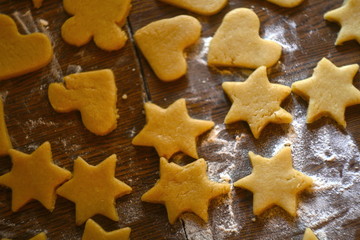 The process of making homemade cookies.