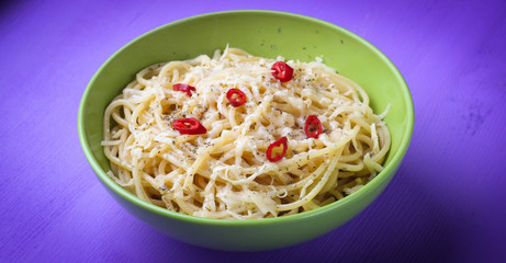 spaghetti with cheese and pepper