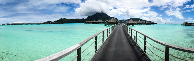 The bridge to Paradise, walking over a beautiful lagoon.