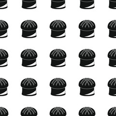 Cake bakery product black simple silhouette vector seamless pattern, silhouette stylish texture. Repeating cake seamless pattern background for bakery design and web