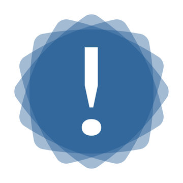 App Icon blau Rufzeichen rund