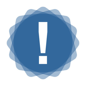 App Icon blau Rufzeichen eckig