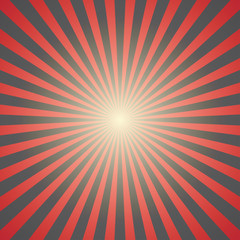 Red sunburst background. Vector