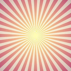 Red sunburst background. Vector