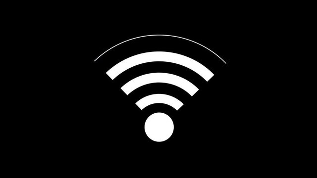 icon connection to the wifi point with a changing level of signal, wireless network icon, wifi symbol