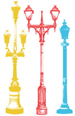 Fototapeta premium Different сolorful street lanterns