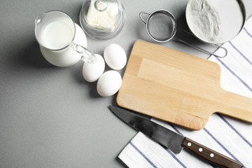 Composition with kitchenware and food. Cooking classes concept