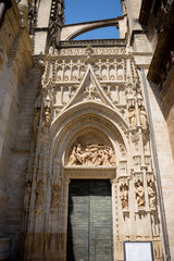 Fototapeta premium The Door of the gothic church in Seville, Spain, Europe