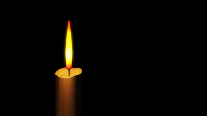 Candle, candle light composition different rituals. 3d illustration