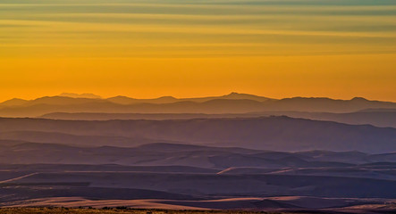 Haze in the Hills at Sunset 