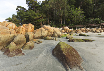 Beautiful park was developed around this beach. A wooden walkaway enable tourism to explore the park safely.