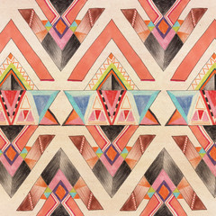 aztec tribal native hand drawing 