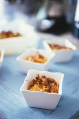 Mini souffle of cheese and ham