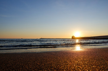 Fototapeta na wymiar The sea at sunset