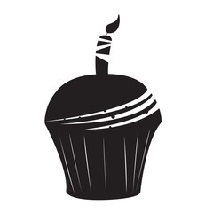 Isolated silhouette of a cupcake, Vector illustration