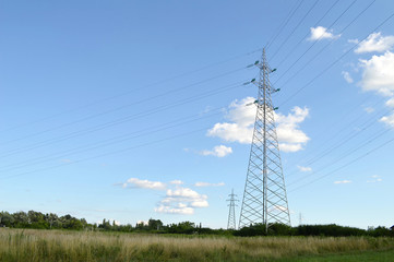 Electricity poles in the countryside