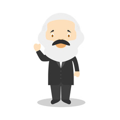 Karl Marx cartoon character. Vector Illustration. Kids History Collection.
