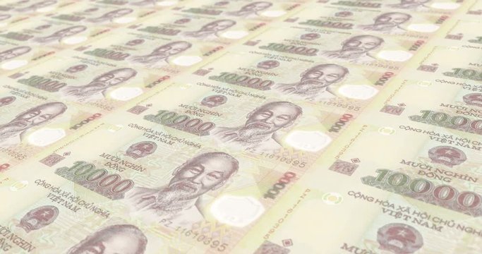 Banknotes of one thousand vietnamese dong of Vietnam, cash money, loop