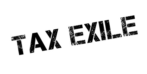 Naklejka premium Tax Exile rubber stamp. Grunge design with dust scratches. Effects can be easily removed for a clean, crisp look. Color is easily changed.